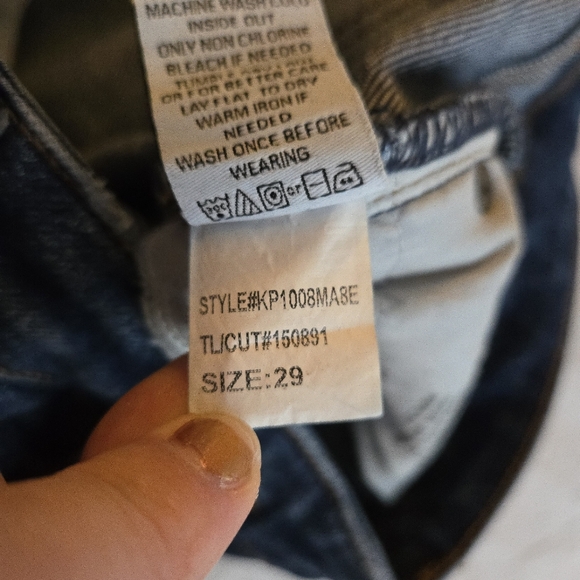 Evereve The Ever Straight High Rise Fit Medium Blue Denim Wash Stretch - Picture 6 of 10